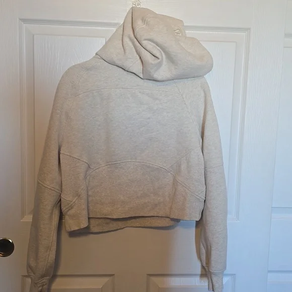 Lululemon Scuba Oversized Half-Zip Hoodie Size M/L in Cream Heathered Bone/Gold - Picture 5 of 5